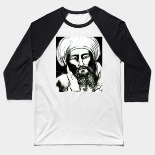 Averroes Black and White Portrait | Averroes Artwork 3 Baseball T-Shirt